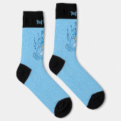 Blaue Katze mit Violinsocken Socken (Rechts)