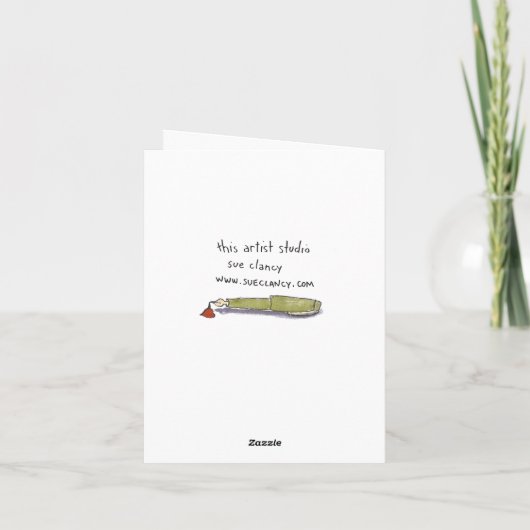 Blaue Katze mit WTF Karte (Rückseite)