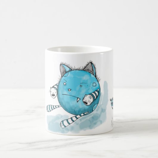 Blaue Katze - Monster-Tasse Kaffeetasse (Mittel)