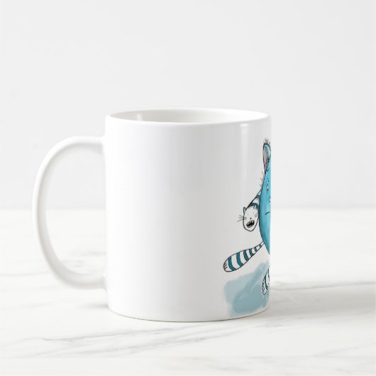 Blaue Katze - Monster-Tasse Kaffeetasse (Links)