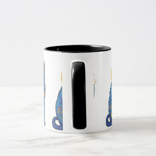 Blaue Katze Sonnenaufgang Tasse