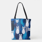 Blaue Katze Tasche (Rückseite)