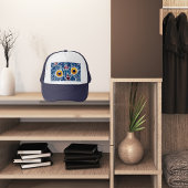 Blaue Katze Truckerkappe