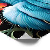 Blaue Katze und Blütenoase Poster (Ecke)