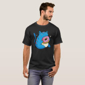 Blaue Katze und Donuts T-Shirt (Vorne ganz)