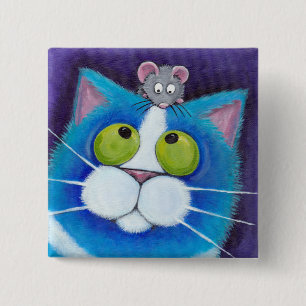 Blaue Katze und Maustaste Button