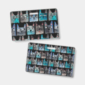 Blaue Katzen Ausweis (Vorder- & Rückseite)