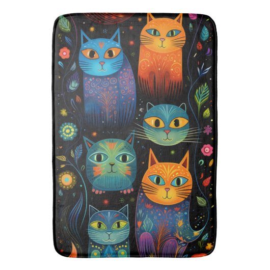 Blaue Katzen Badematte (Vorderseite Vertikal)