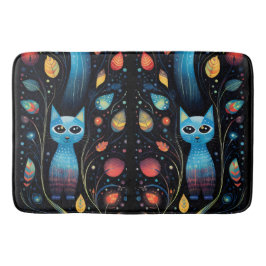 Blaue Katzen Badematte
