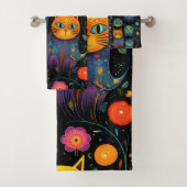 Blaue Katzen Badhandtuch Set (Insitu)
