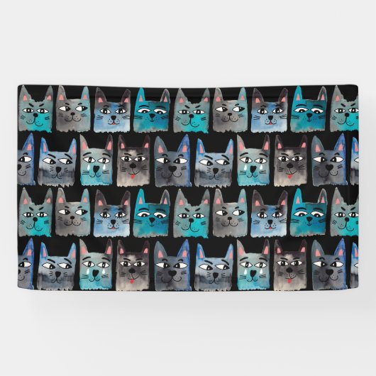 Blaue Katzen Banner (Horizontal)