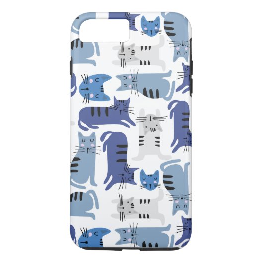 Blaue Katzen Case-Mate iPhone Hülle (Rückseite)