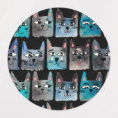Blaue Katzen Etiketten (Design 2)