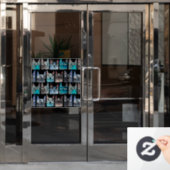 Blaue Katzen Fensteraufkleber (Büro Tür)