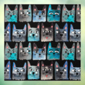 Blaue Katzen Fensteraufkleber (Blatt 3)