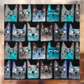 Blaue Katzen Fensteraufkleber (Blatt 2)