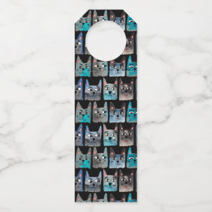Blaue Katzen Flaschenanhänger