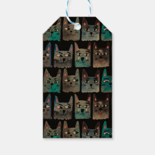 Blaue Katzen Geschenkanhänger