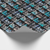 Blaue Katzen Geschenkpapier (Ecke)