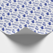Blaue Katzen Geschenkpapier (Ecke)