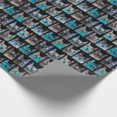 Blaue Katzen Geschenkpapier (Ecke)
