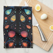 Blaue Katzen Geschirrtuch (Viertel Falte)