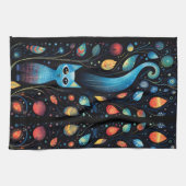 Blaue Katzen Geschirrtuch (Horizontal)