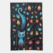 Blaue Katzen Geschirrtuch (Vertikal)
