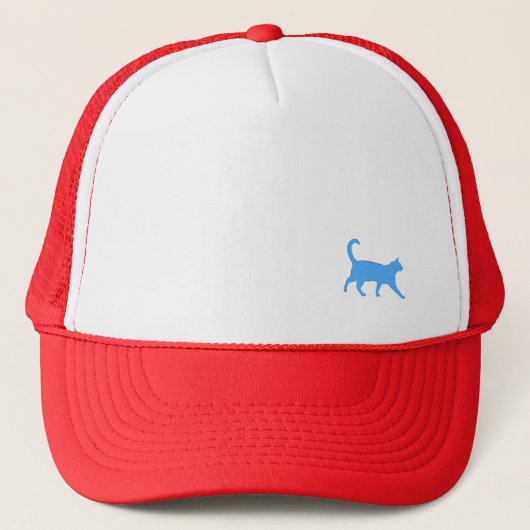 Blaue Katzen-Hut Truckerkappe (Vorderseite)