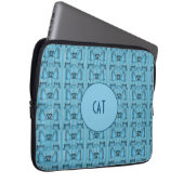 Blaue Katzen Hypnotische Streifen Design Spaß Pers Laptopschutzhülle (Vorne Rechts)