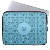 Blaue Katzen Hypnotische Streifen Design Spaß Pers Laptopschutzhülle (Vorderseite)