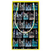 Blaue Katzen Kleine Geschenktüte (Vorderseite)