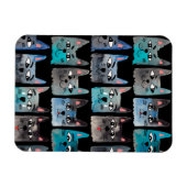 Blaue Katzen Magnet (Horizontal)