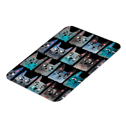 Blaue Katzen Magnet (Linke Seite)