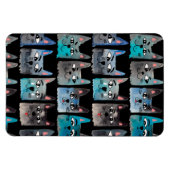 Blaue Katzen Magnet (Horizontal)