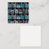 Blaue Katzen Mitteilungskarte (Vorne/Hinten)