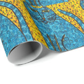 Blaue Katzen-Packpapier Geschenkpapier (Rolleneckpunkt)