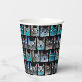 Blaue Katzen Pappbecher (Rückseite)