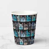 Blaue Katzen Pappbecher (Links)