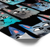 Blaue Katzen Poster (Ecke)