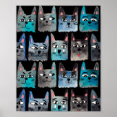 Blaue Katzen Poster (Vorne)