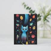 Blaue Katzen Postkarte (Stehend Vorderseite)