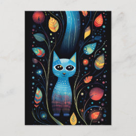 Blaue Katzen Postkarte