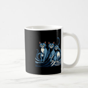 Blaue Katzen schwingen für Kamala Funny Trump Blue Kaffeetasse