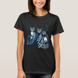 Blaue Katzen schwingen für Kamala Funny Trump Blue T-Shirt