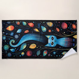 Blaue Katzen Strandtuch