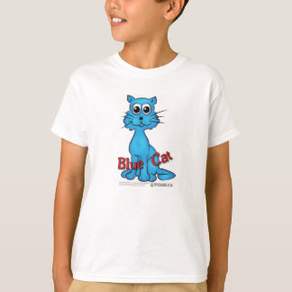 Blaue Katzen-T - Shirt vom roten Katzen-Buch