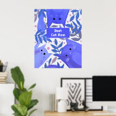 Blaue Katzen und Äste Beste Katze Mama Poster (Heimbüro)