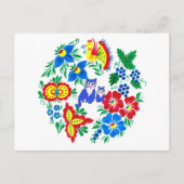 Blaue Katzen, Volkskunst Postkarte (Vorderseite)