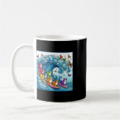 Blaue Katzen wellen auf Kamala Funny Cat Lady Kaffeetasse (Links)